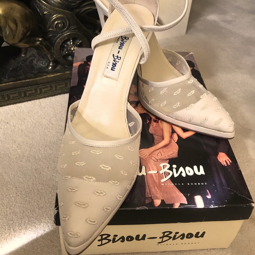 Bisou-Bisou, Bette Napa-Kid/Lips, Mesh/Cream, Size 10